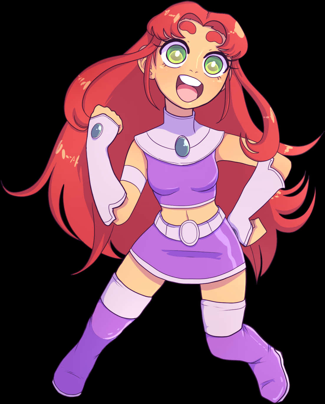 Animated Starfire Character Illustration PNG Image