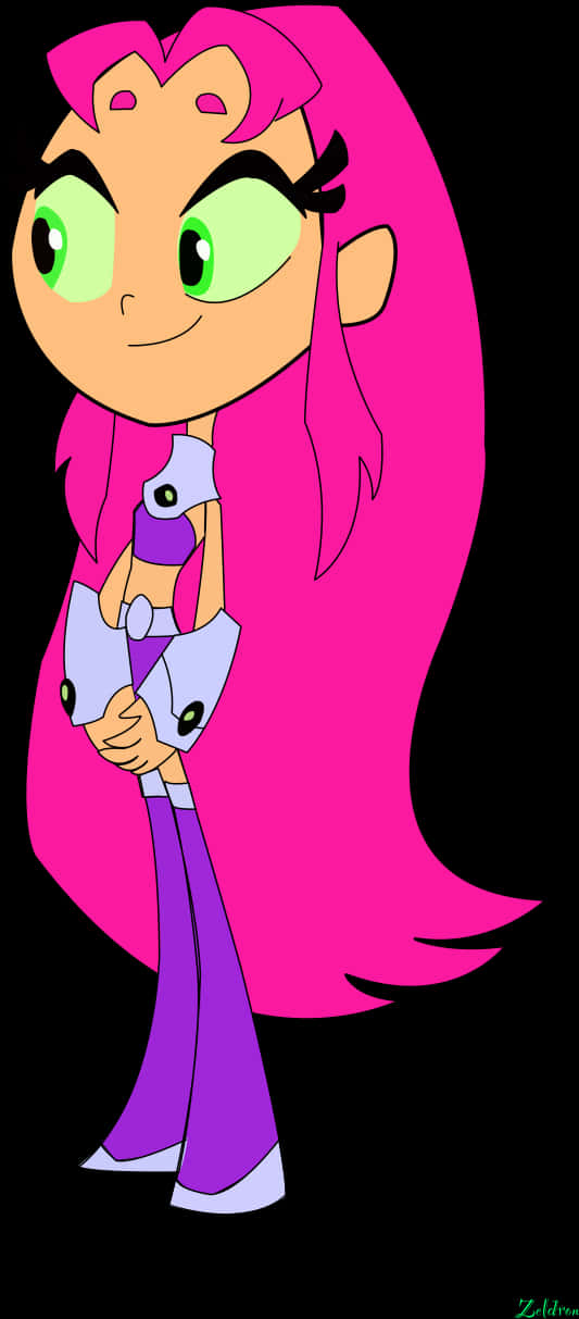 Animated Starfire Standing Pose PNG Image