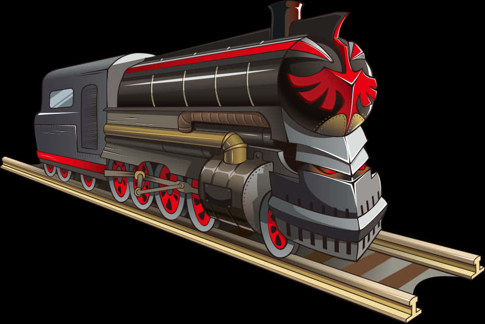 Animated Steam Locomotive Character PNG Image