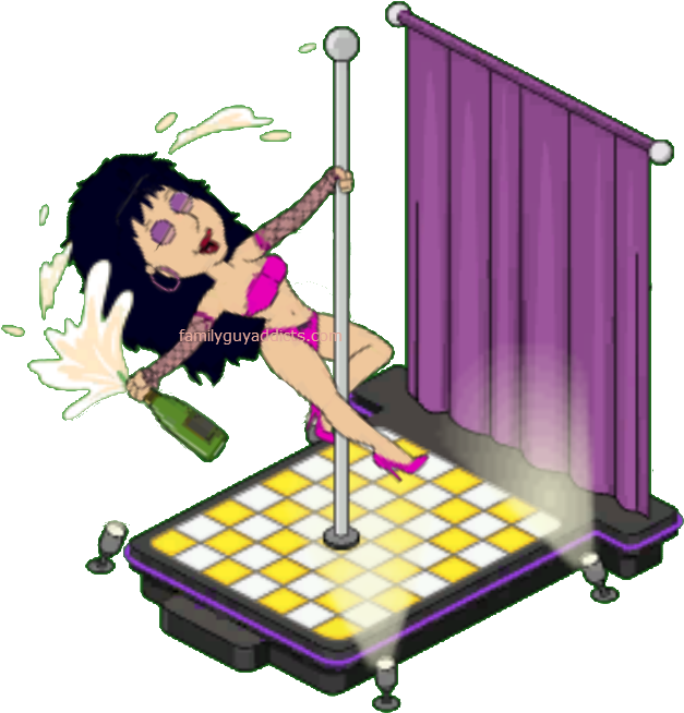 Animated Stripperwith Champagne PNG Image