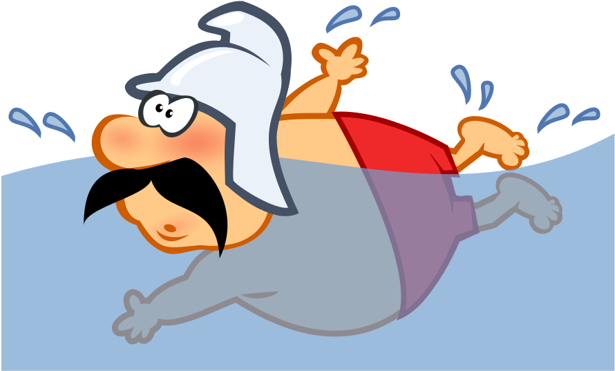 Animated Swimmer Diving Into Water PNG Image