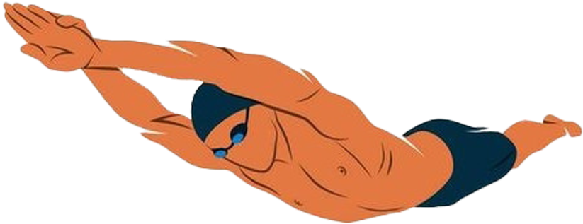 Animated Swimmer Diving Technique PNG Image