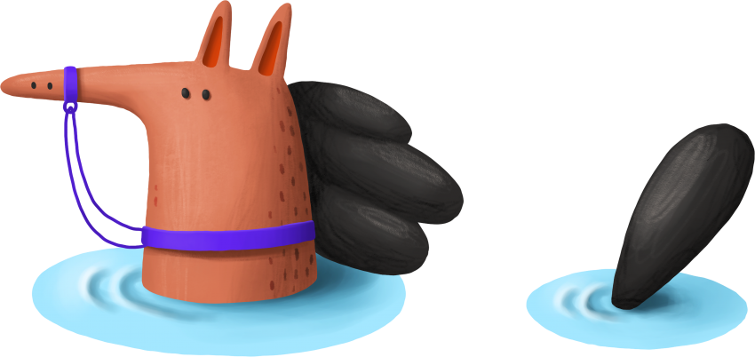 Animated Swimming Dogwith Flippers PNG Image