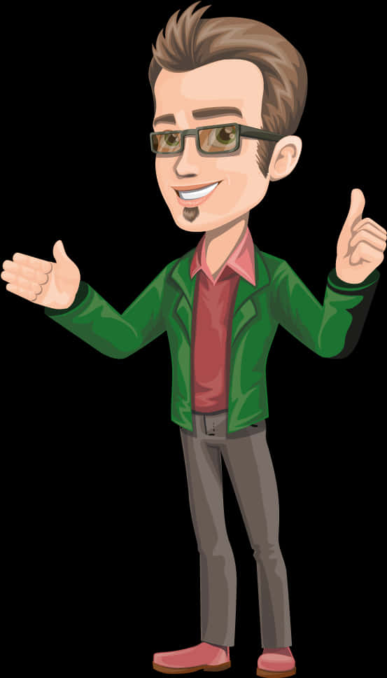 Animated Teacher Giving Thumbs Up PNG Image