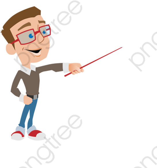 Animated Teacher With Pointer PNG Image