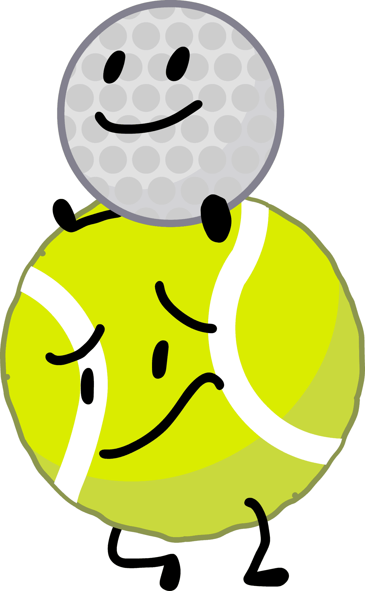 Animated Tennisand Golf Ball Friends PNG Image