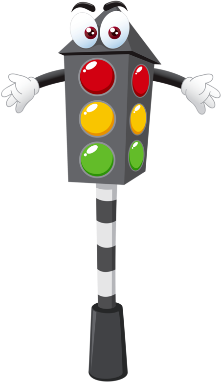 Animated Traffic Light Character PNG Image