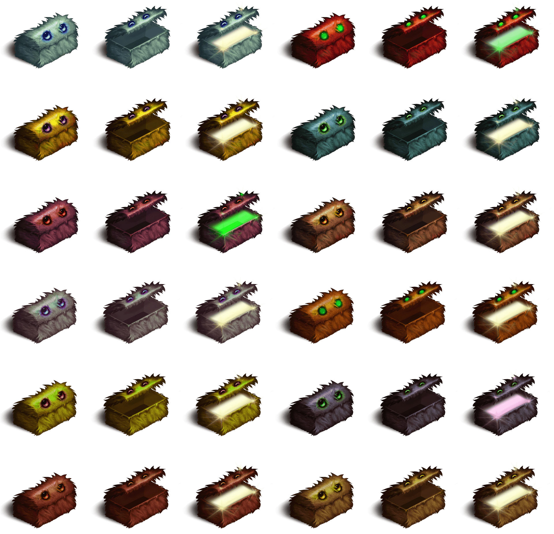 Animated Treasure Chests Progression PNG Image