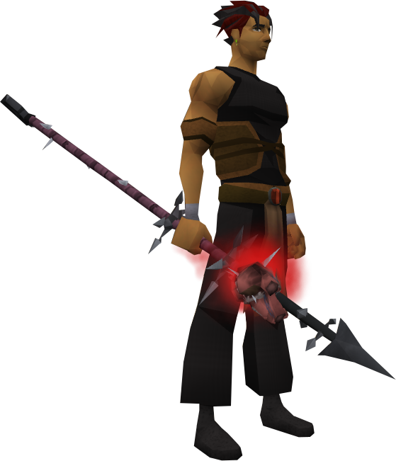 Animated Warrior With Spear PNG Image