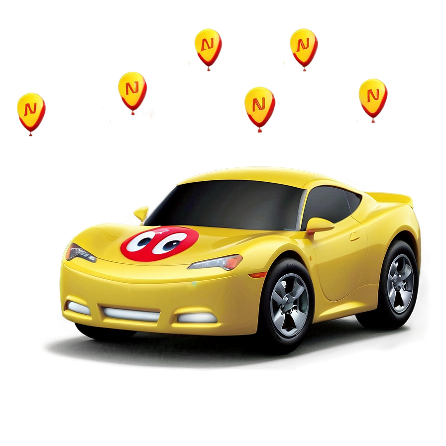 Animated Yellow Car Character Png Wkv PNG Image