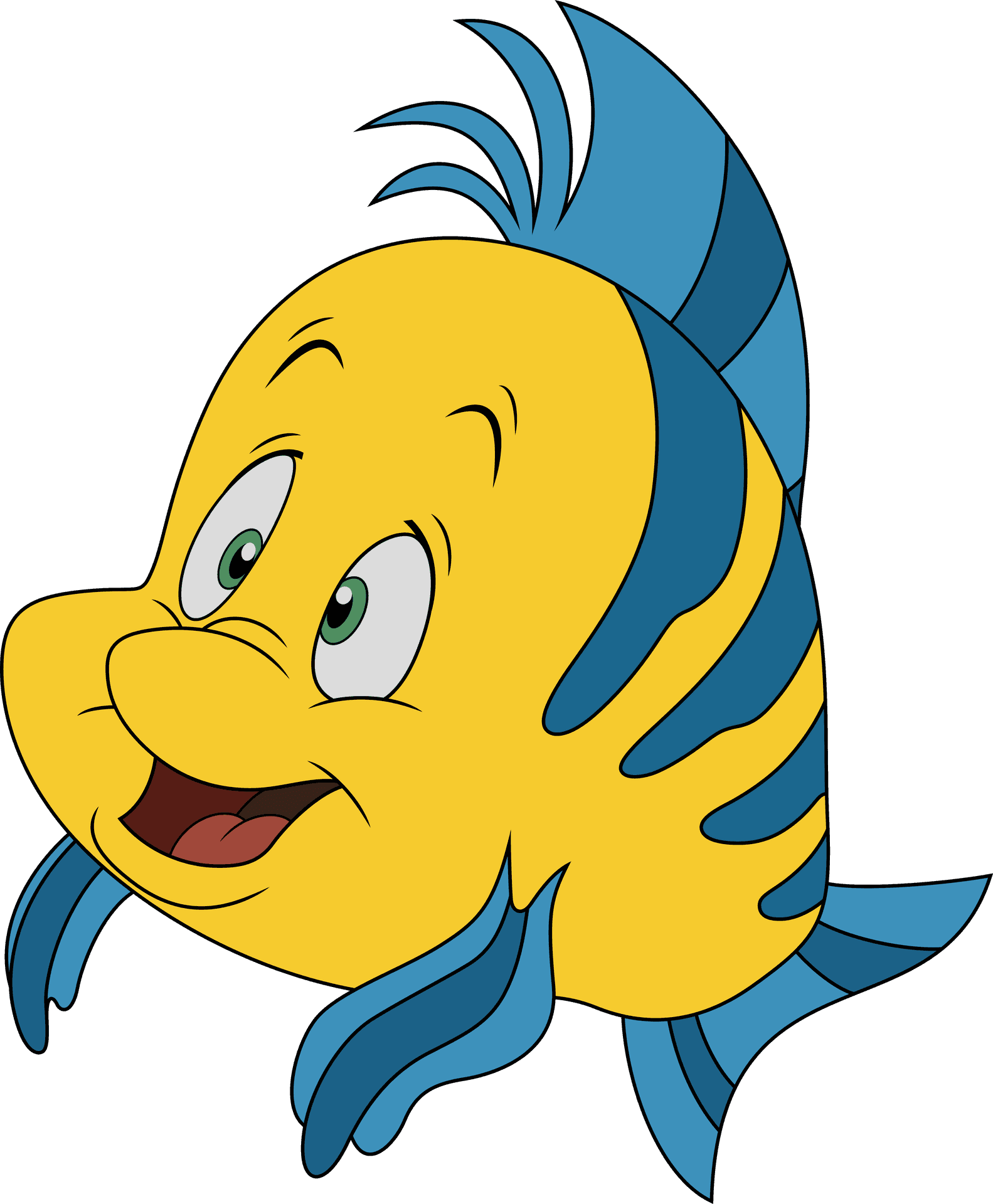 Animated Yellow Fish Character PNG Image