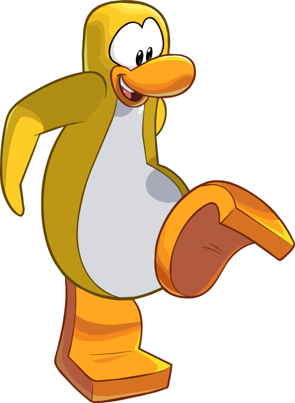 Animated Yellow Penguin Character PNG Image