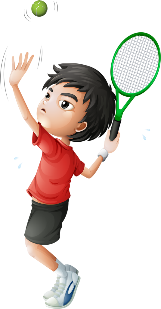 Animated Young Badminton Player PNG Image