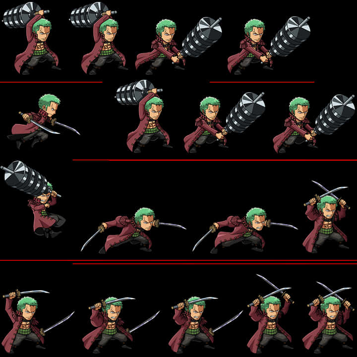 Animated_ Zoro_ Sword_ Attack_ Spritesheet PNG Image