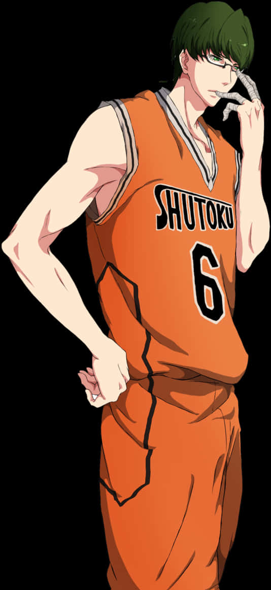 Anime Basketball Player Shutoku Uniform PNG Image