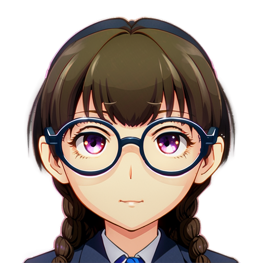 Anime Blush With Glasses Png 05232024 PNG Image