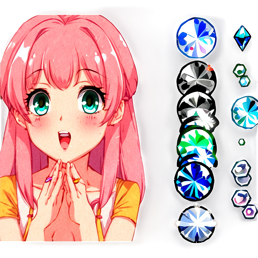 Anime Blush With Sparkles Png Wta PNG Image