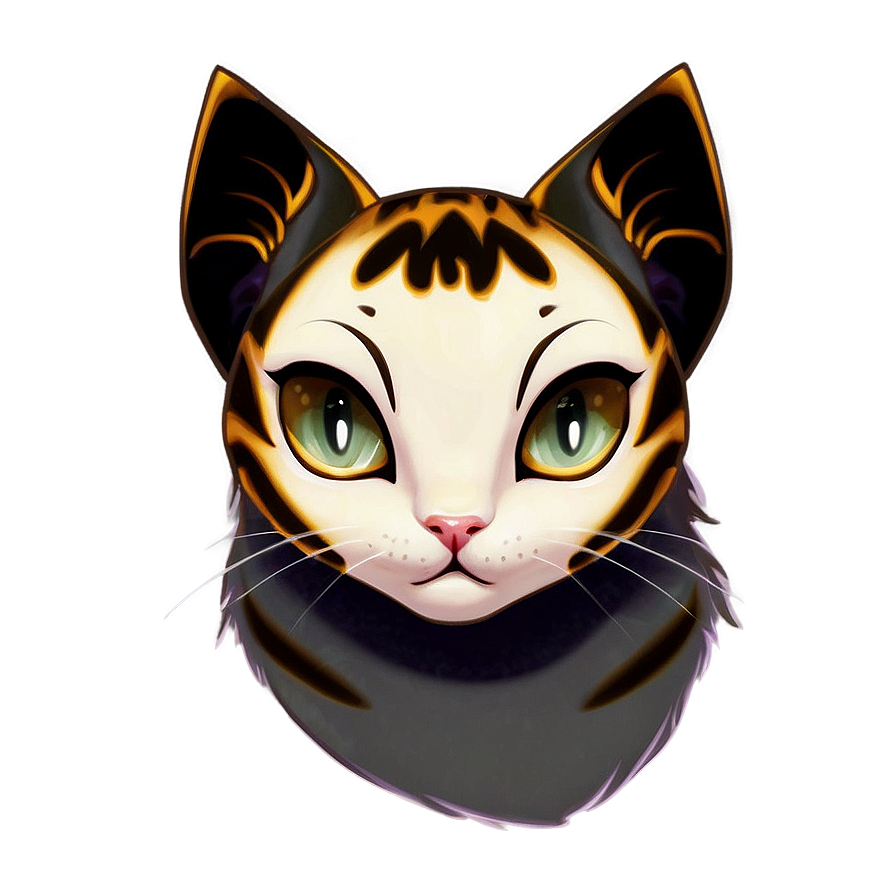 Anime Cat Head Artwork Png Nqk71 PNG Image