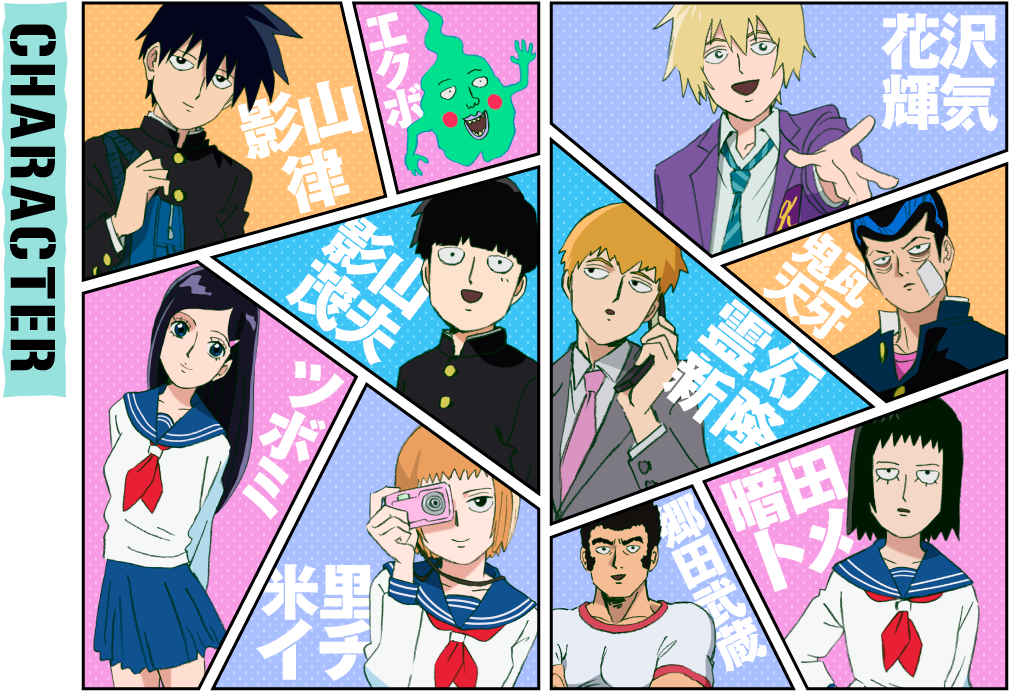 Anime Character Collage PNG Image