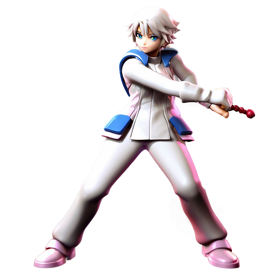 Anime Character In Battle Stance Png Mox PNG Image