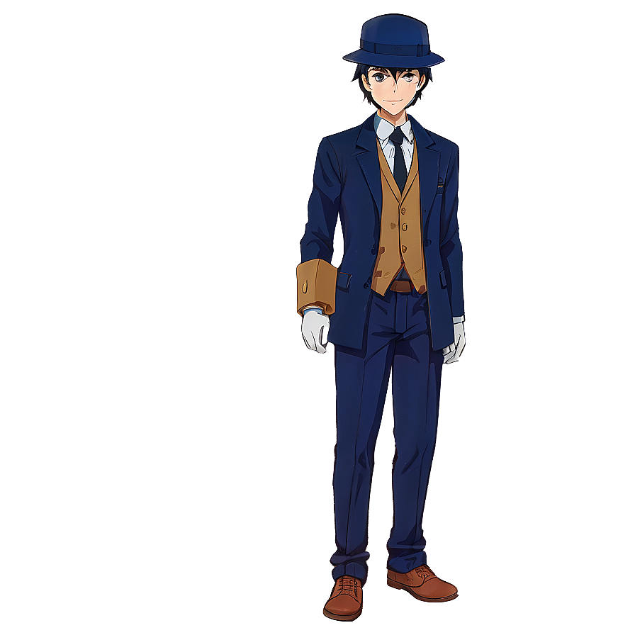 Anime Character In Detective Outfit Png 21 PNG Image