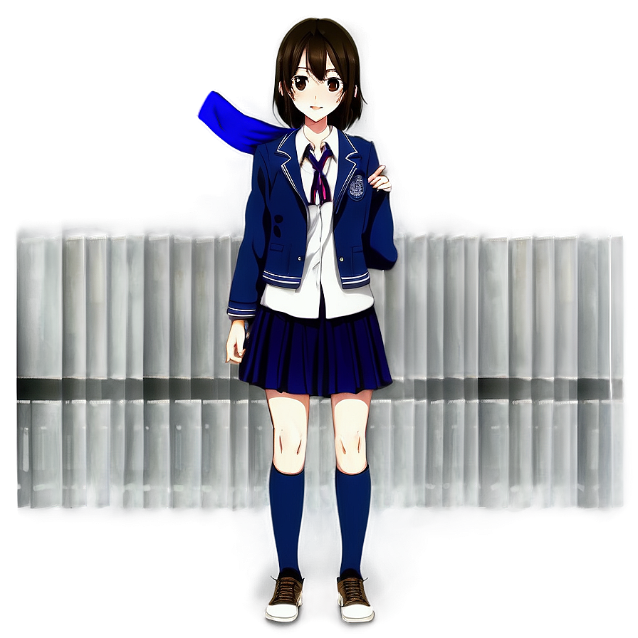 Anime Character In School Uniform Png 06252024 PNG Image