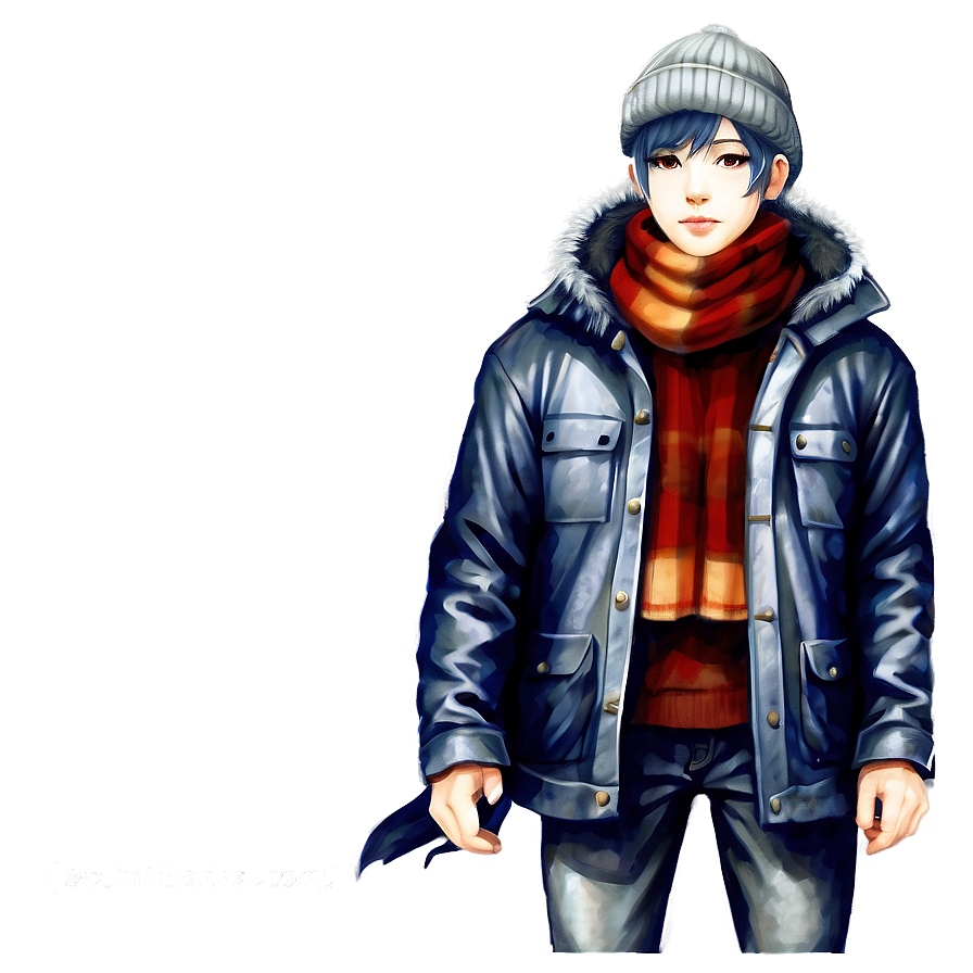 Anime Character In Winter Clothes Png 15 PNG Image