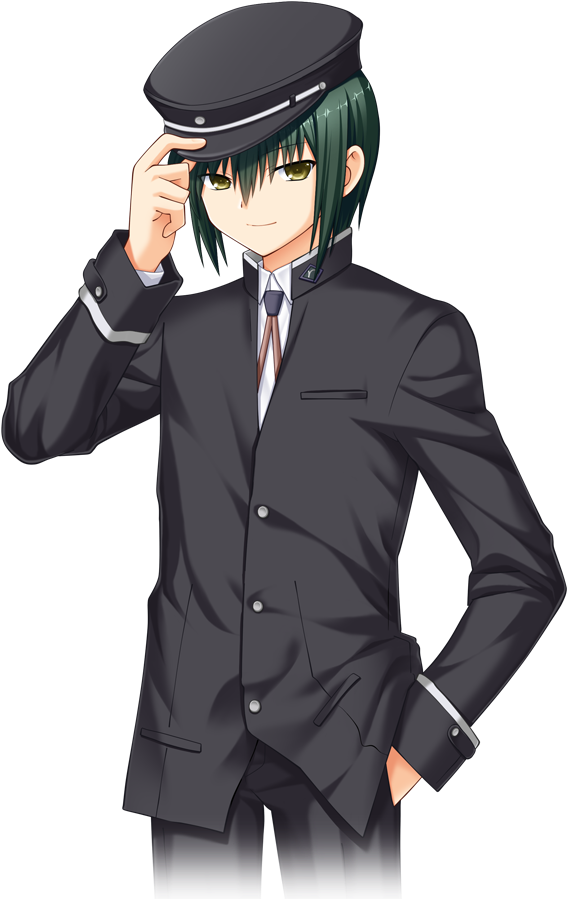 Anime Character Salutingin Uniform PNG Image