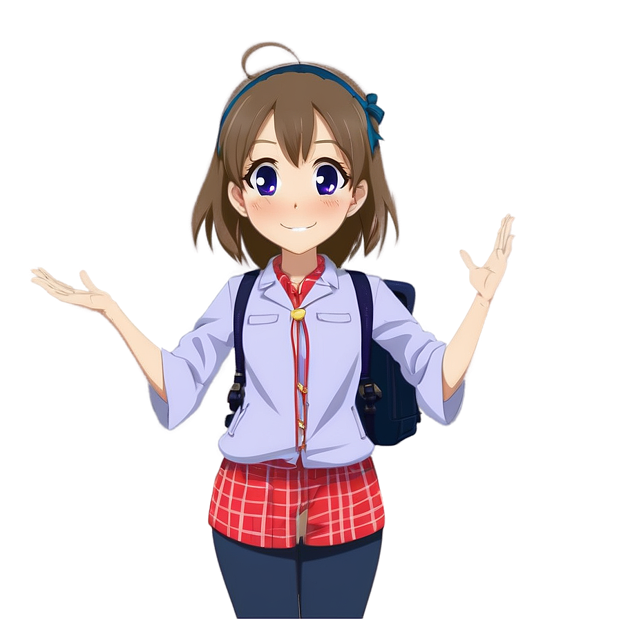 Anime Character Waving Goodbye Png Utn61 PNG Image