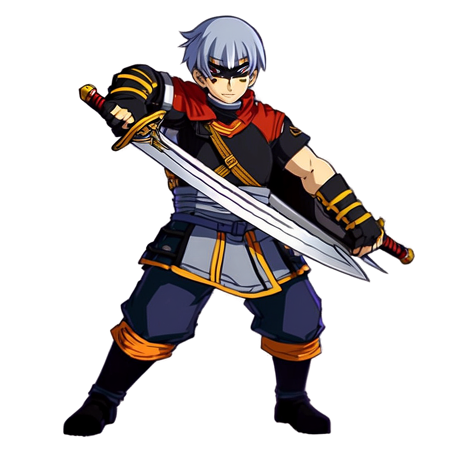 Anime Character With Dual Swords Png Aoy65 PNG Image