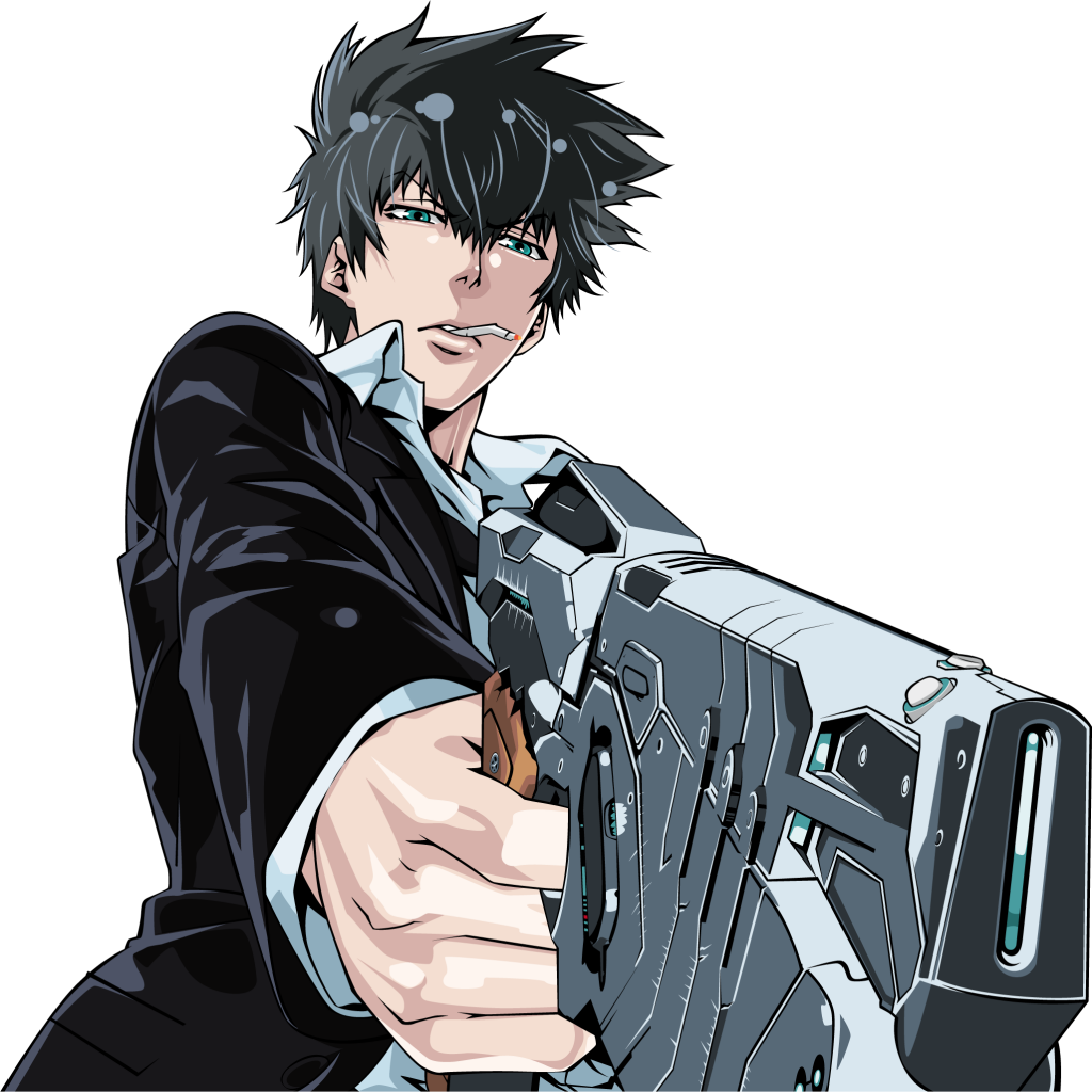 Anime Character With Futuristic Gun PNG Image