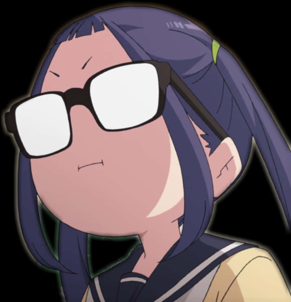 Anime Character With Glasses_ Funny Expression PNG Image