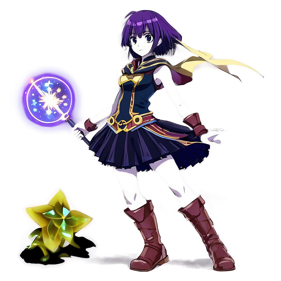 Anime Character With Magical Wand Png Ynl52 PNG Image