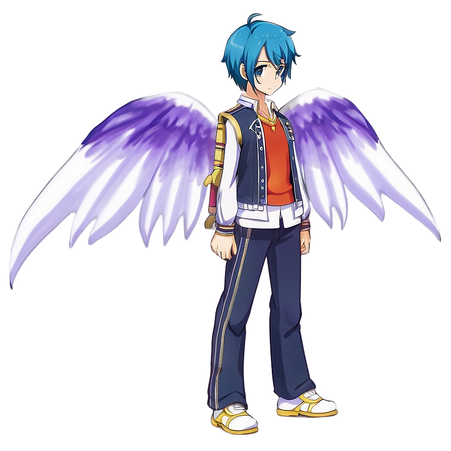 Anime Character With Wings Png Sjg PNG Image