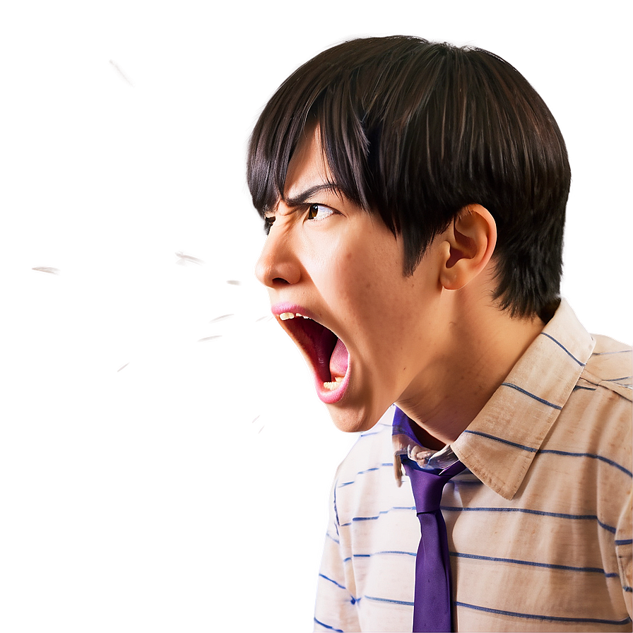 Anime Character Yelling Png 06282024 PNG Image