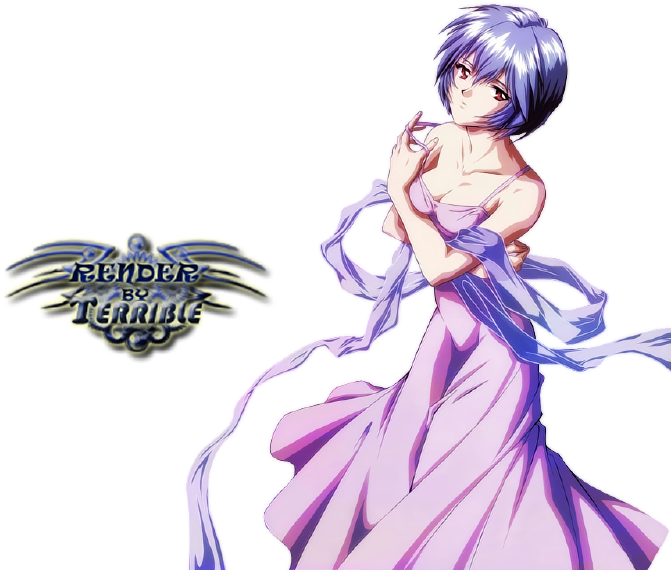 Anime Characterin Purple Dress PNG Image