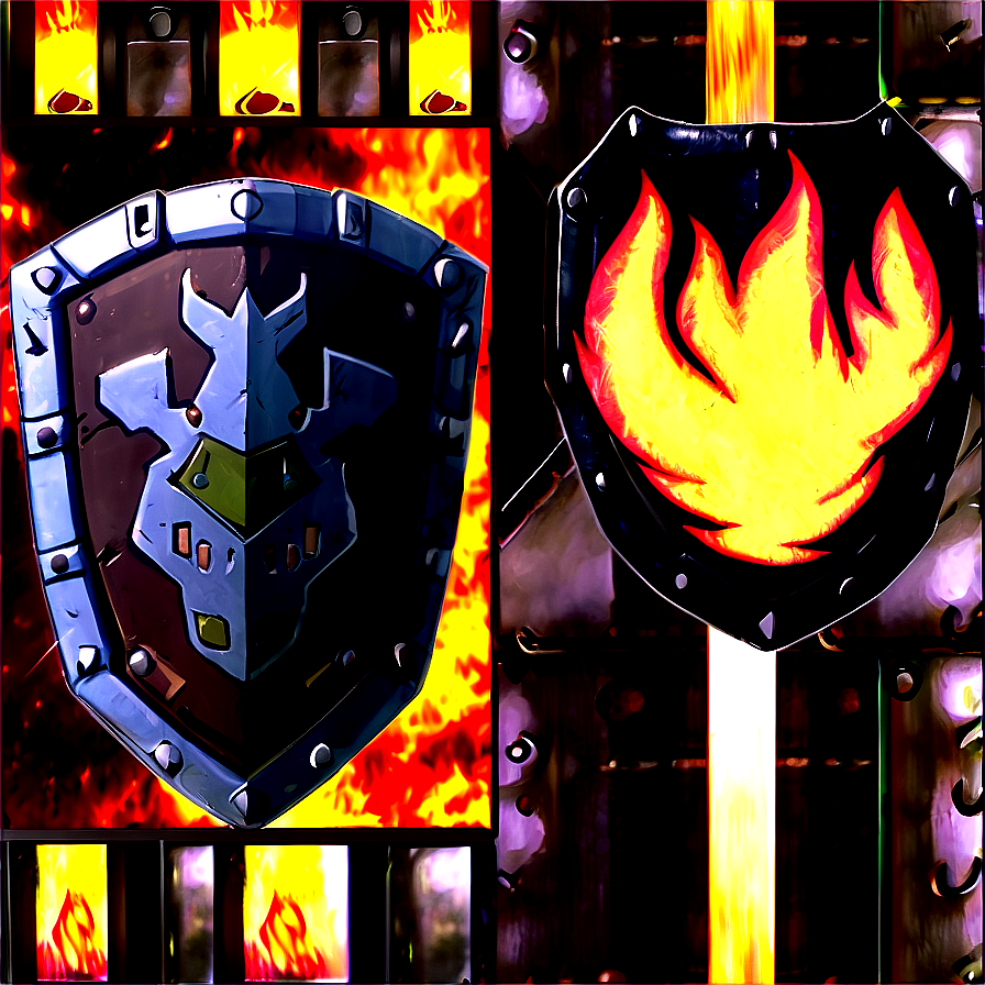 Anime Fire Shield Png Cxg66 PNG Image