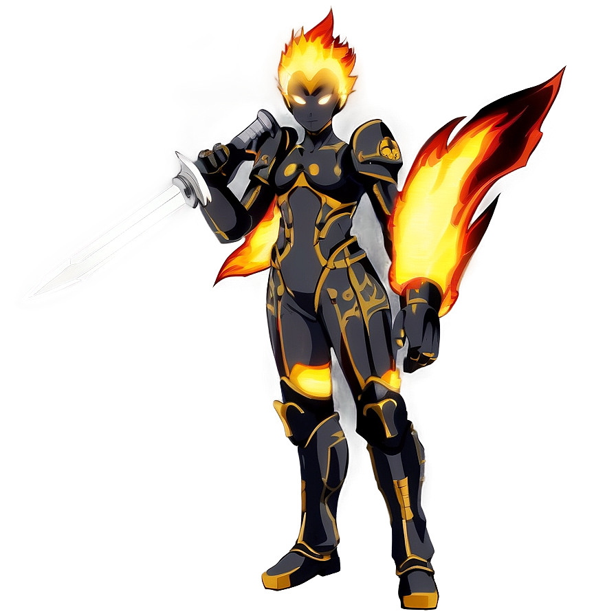 Anime Fire Warrior Png 80 PNG Image