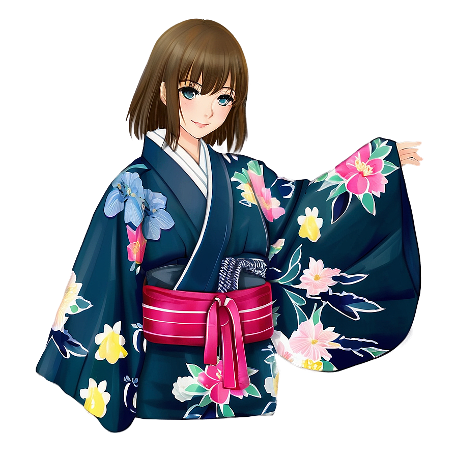 Anime Girl In Kimono Png 48 PNG Image