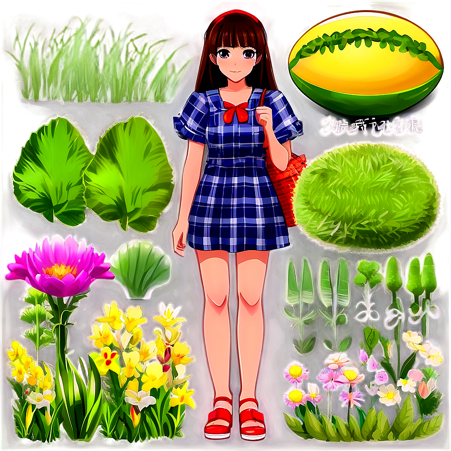 Anime Girl In Summer Dress Png Iew78 PNG Image