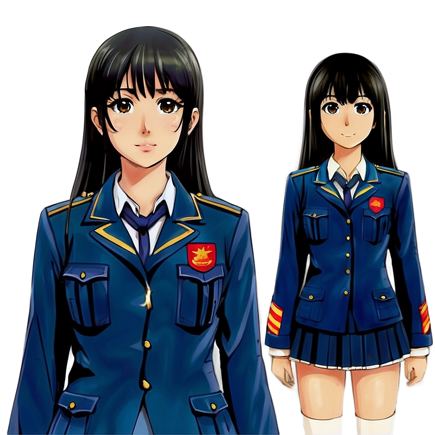 Anime Girl In Uniform Png 05032024 PNG Image