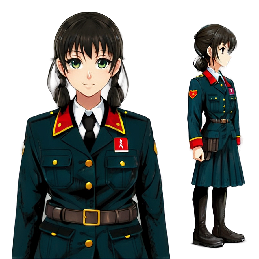 Anime Girl In Uniform Png 05032024 PNG Image