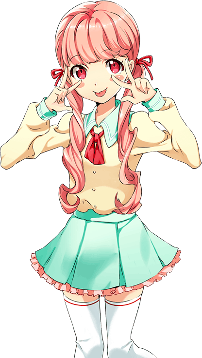 Anime Girl Peace Sign Pose Tokyo PNG Image