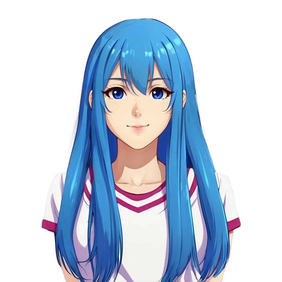 Anime Girl With Blue Hair Png 79 PNG Image