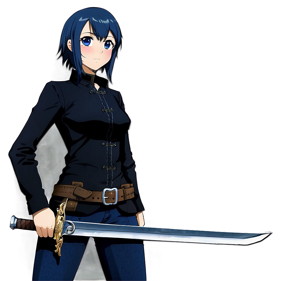 Anime Girl With Sword Png Hot PNG Image