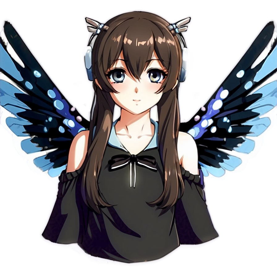 Anime Girl With Wings Png Qkc PNG Image