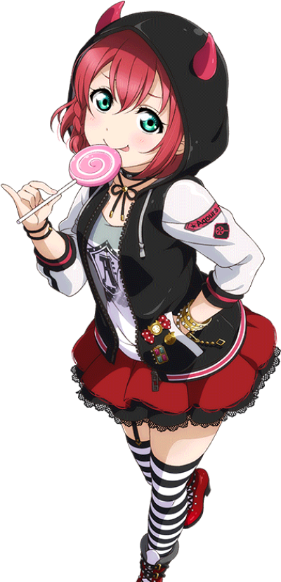 Anime Girlwith Lollipopand Devil Hoodie PNG Image