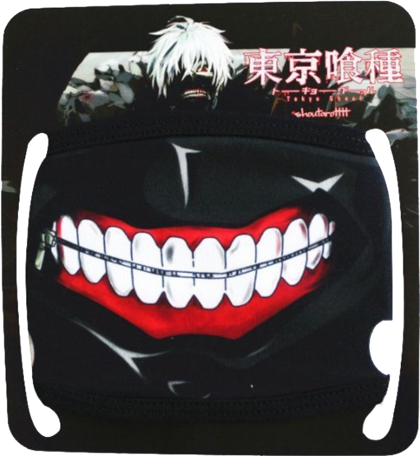 Anime Inspired Surgical Maskwith Teeth Design PNG Image