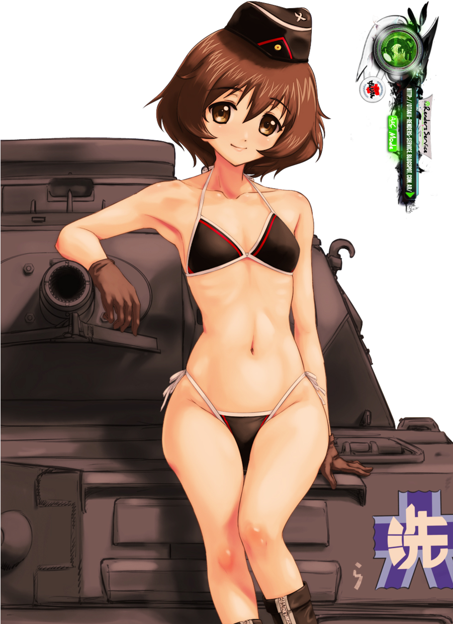 Anime Military Bikini Character PNG Image