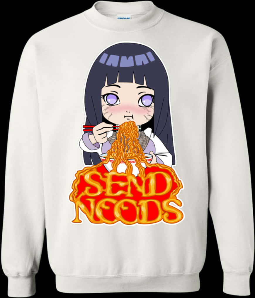 Anime Noodle Pun Sweatshirt PNG Image